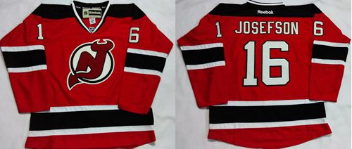 Devils #16 Jacob Josefson Red Home Stitched NHL Jersey