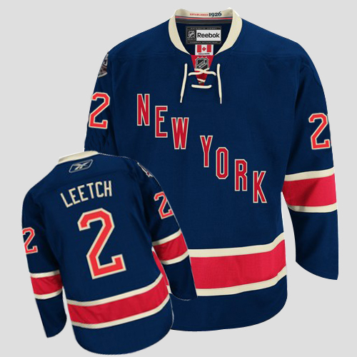 Rangers #2 Brian Leetch Stitched Dark Blue 85TH Third NHL Jersey