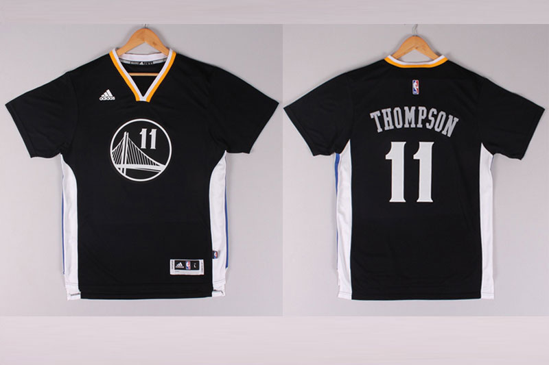 2014 2015 NBA Golden State Warriors 11 Klay Thompson New Revolution 30 Swingman Black Jerseys
