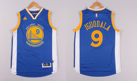 2014 2015  NBA Golden State Warriors 9 Andre Iguodala New Revolution 30 Swingman Blue Jerseys