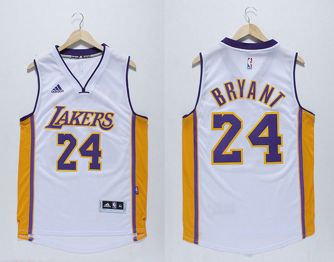 2014 2015 NBA Los Angeles Lakers 24 Kobe Bryant New Revolution 30 Swingman White Jerseys