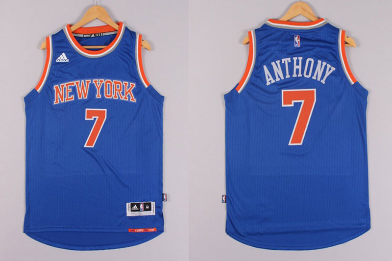 2014 2015  NBA New York Knicks 7 Carmelo Anthony New Revolution 30 Swingman Blue Jersey