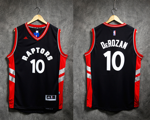 2015 2016 NBA Toronto Raptors 10 DeMar DeRozan New Revolution 30 Swingman Black Jersey