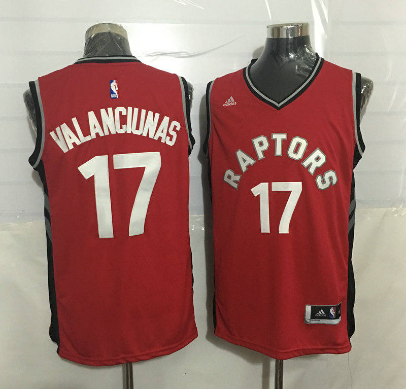 2015 2016 NBA Toronto Raptors 17 Jonas Valanciunas New Revolution 30 Swingman Red Jersey