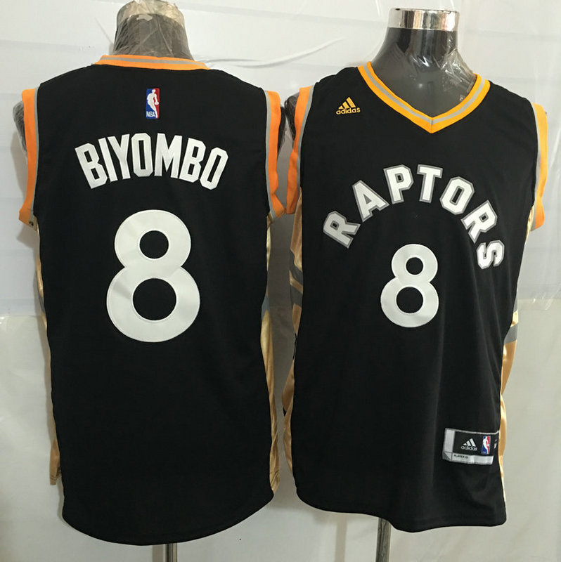 2015 2016 NBA Toronto Raptors 8 Bismack Biyombo New Revolution 30 Swingman Gold Jersey