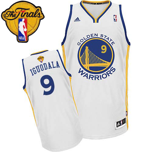2015 NBA Finals Patch NBA Golden State Warriors 9 Andre Iguodala New Revolution 30 Swingman White Jersey