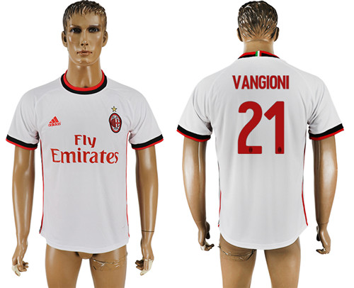 2017 18 AC Milan 21 VANGIONI Away Thailand Soccer Jersey