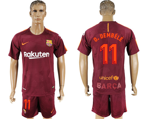 2017 18 Barcelona 11 O. DEMBELE Away Soccer Jersey