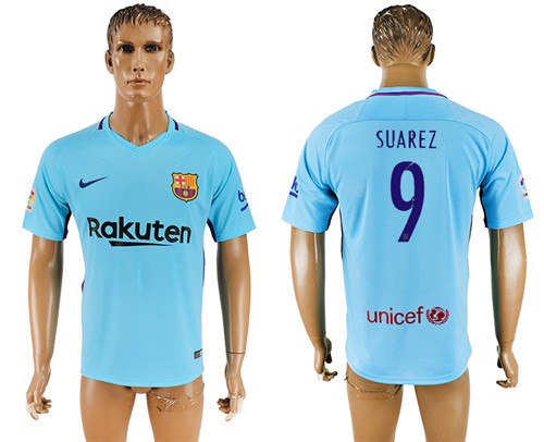 2017 18 Barcelona 9 SUAREZ Away Thailand Soccer Jersey