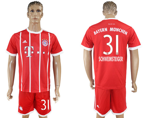 2017 18 Bayern Munich 31 SCHWEINSTEIGER Home Soccer Jersey