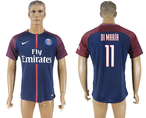 2017 18 Paris Saint Germain 11 DI MARIA Home UEFA Champions League Thailand Soccer Jersey
