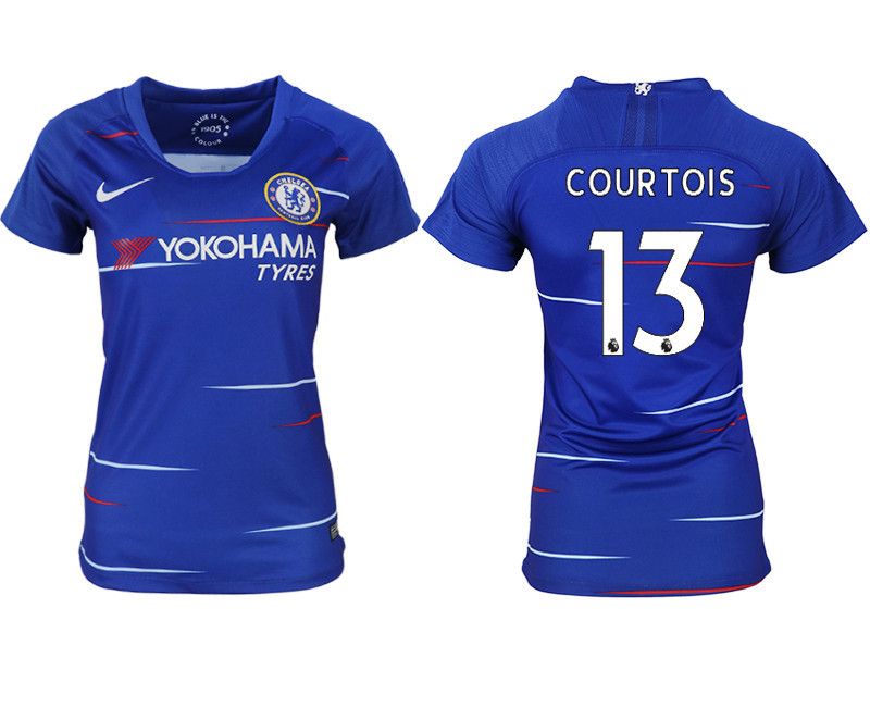 2018 19 Chelsea 13 COURTOIS Home Women Soccer Jersey