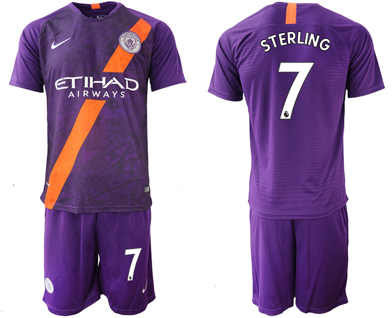 2018 19 Manchester City 7 STERLING Third Away Soccer Jersey
