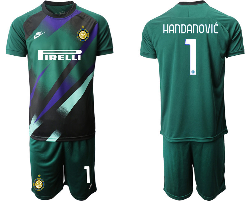 2020 21 Inter Milan 1 HANDANOVIC Dark Green Goalkeeper Soccer Jersey