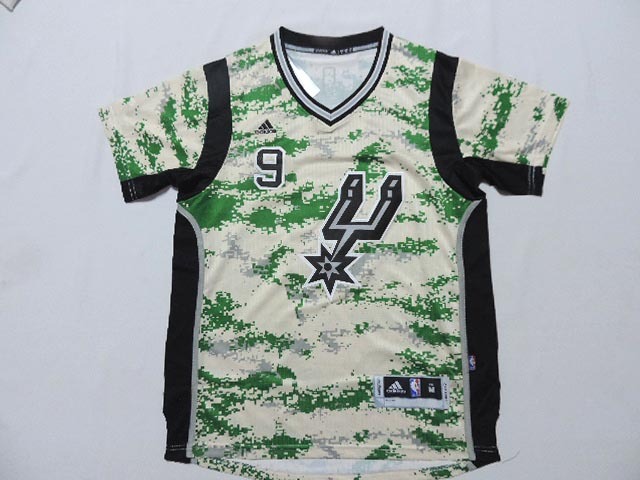 2014 2015 NBA San Antonio Spurs 9 Tony Parker New Revolution 30 Swingman Camo Jerseys with Sleeve