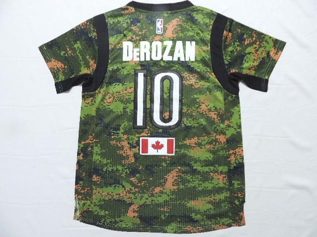 2014 2015 NBA Toronto Raptors 10 DeMar DeRozan New Revolution 30 Swingman Camo Jerseys with Sleeve