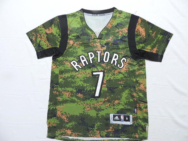 2014 2015 NBA Toronto Raptors 7 Kyle Lowry New Revolution 30 Swingman Camo Jerseys with Sleeve