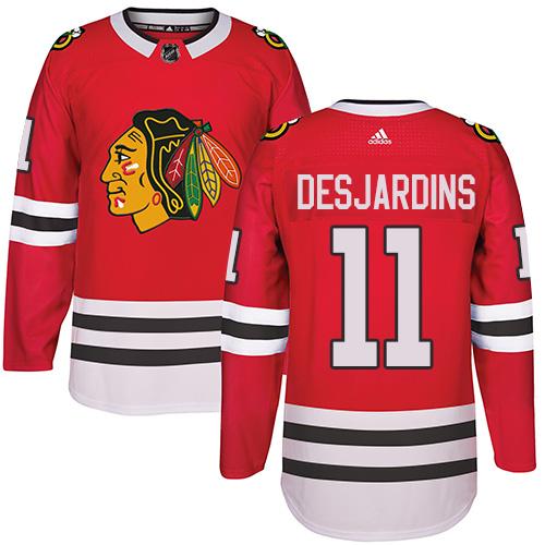 Chicago Blackhawks #11 Andrew Desjardins Red Home Authentic Stitched NHL Jersey
