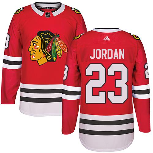 Chicago Blackhawks #23 Michael Jordan Red Home Authentic Stitched NHL Jersey