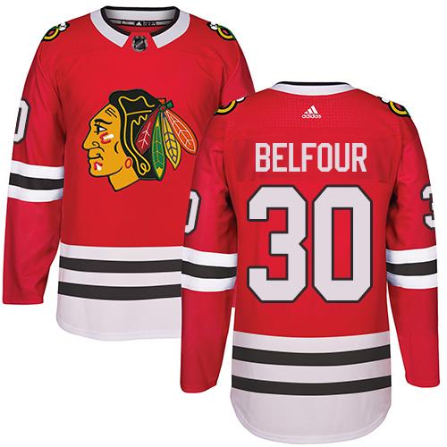 Chicago Blackhawks #30 ED Belfour Red Home Authentic Stitched NHL Jersey