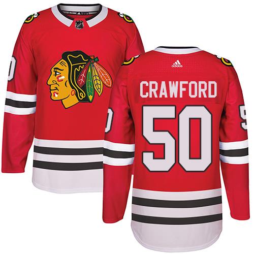 Chicago Blackhawks #50 Corey Crawford Red Home Authentic Stitched NHL Jersey