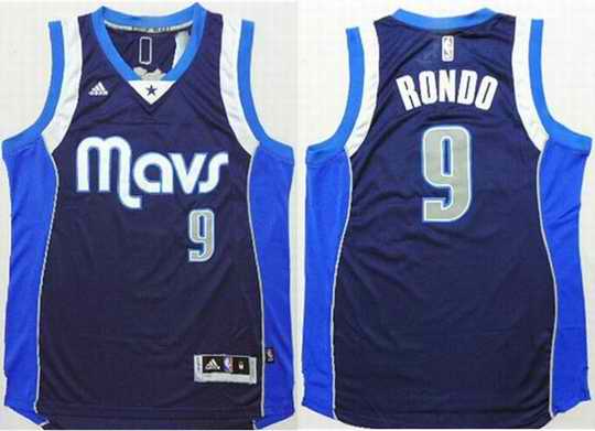 Dallas Mavericks 9 Rajon Rondo Revolution 30 Swingman Alternate Blue Jersey