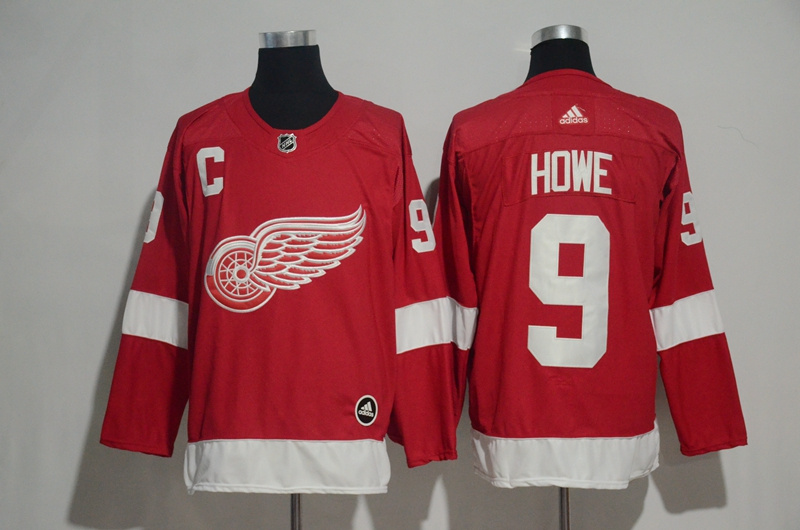 Detroit Red Wings #9 Gordie Howe Red Home Authentic Stitched NHL Jersey