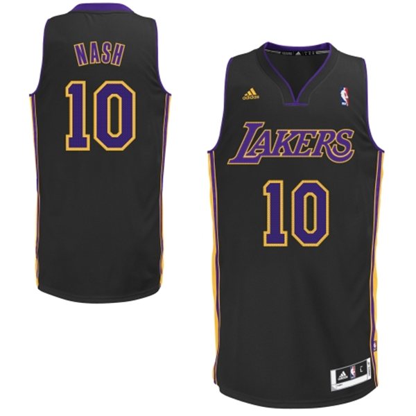 NBA 10 Steve Nash Los Angeles Lakers Pride Fashion Swingman Black Jersey