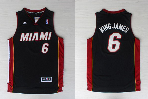 NBA 2013 2014 Miami Heat 6 LeBron James King James Nickname Black Jersey