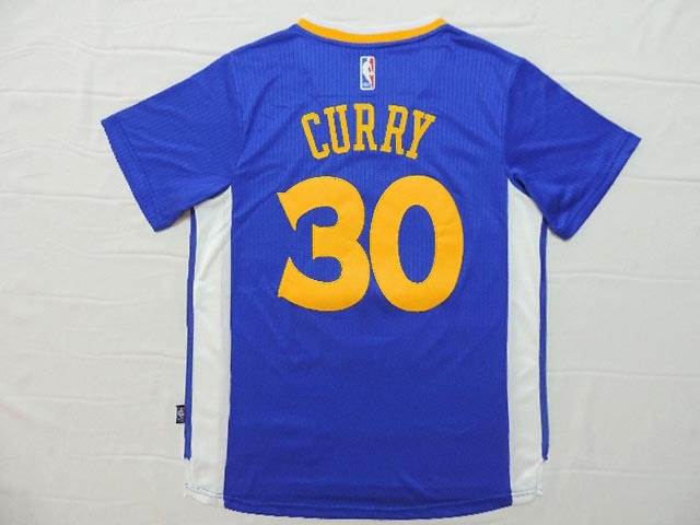 NBA 2014 2015 Golden State Warriors 30 Stephen Curry New Revolution 30 Swingman blue Jersey with Sleeve