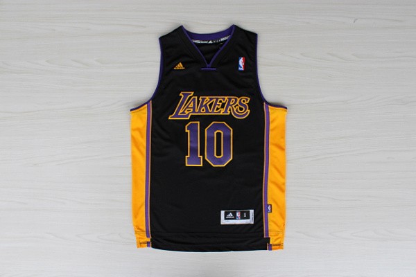 NBA 2014 New Los Angeles Lakers 10 Steve Nash New Revolution 30 Swingman Black Jersey
