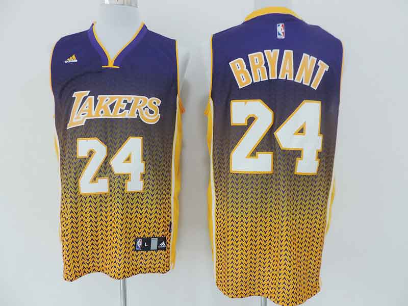 NBA 24 Kobe Bryant Los Angeles Lakers Resonate Fashion Swingman Gold With Purple Jersey