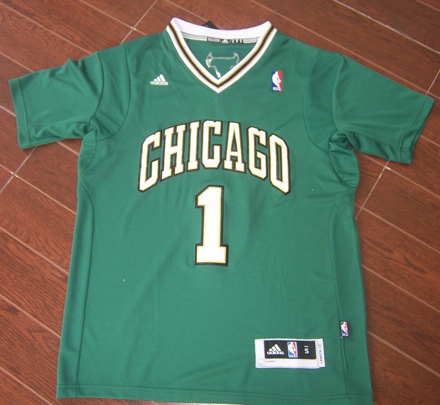 NBA Chicago Bulls 1 Derrick Rose 2014 St Paddy Day Kelly Green Swingman Jersey