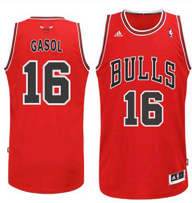 NBA Chicago Bulls 16 Pau Gasol New Revolution 30 Swingman Home Red Jersey
