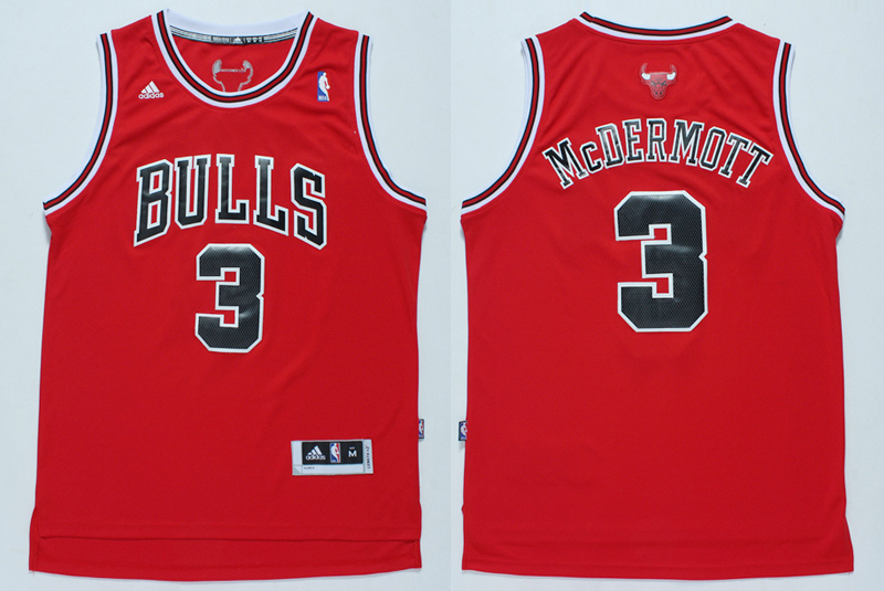  NBA Chicago Bulls 3 Doug McDermott New Revolution 30 Swingman Road Red Jersey