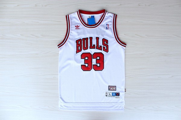  NBA Chicago Bulls 33 Scottie Pippen New Revolution 30 Swingman White Jersey