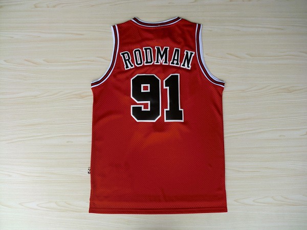 NBA Chicago Bulls 91 Dennis Rodman New Revolution 30 Swingman Red Jerseys