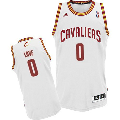 NBA Cleveland Cavaliers 0 Kevin Love New Revolution 30 Swingman White Jersey