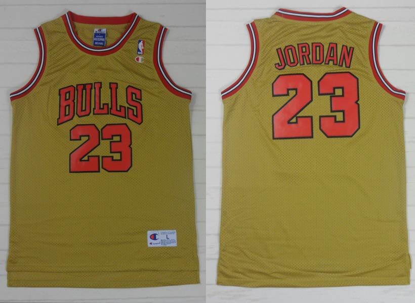 NBA Chicago Bulls 23 Jordan Resonate Fashion Swingman Yellow Red Jersey