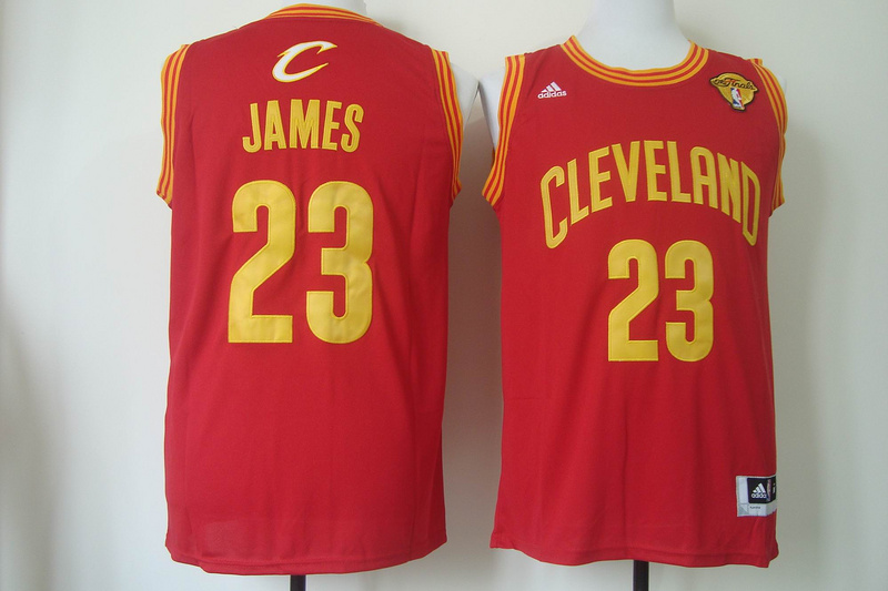 NBA Cleveland Cavaliers 23 Lebron James New Revolution 30 Swingman Road Red Jersey 2015 NBA Finals Patch