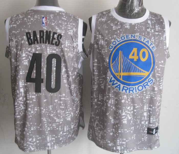 NBA Golden State Warriors 40 Harrison Barnes Grey City Luminous Jersey