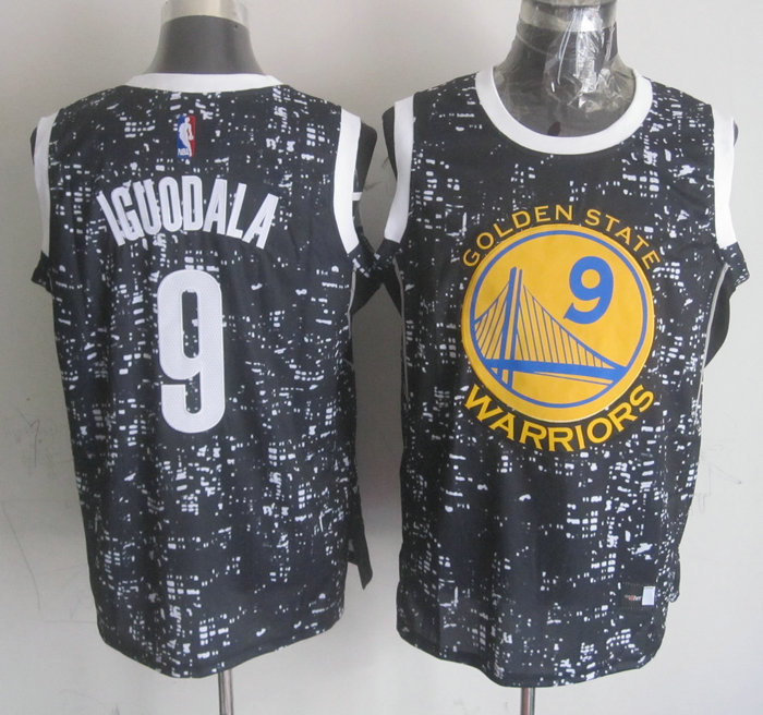 NBA Golden State Warriors 9 Andre Iguodala Black City Luminous Jersey