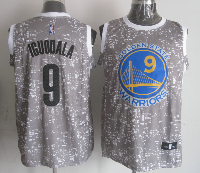 NBA Golden State Warriors 9 Andre Iguodala Grey City Luminous Jersey