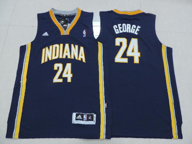  NBA Kids Indiana Pacers 24 Paul George New Revolution 30 Swingman Road Dark Blue Youth Jersey