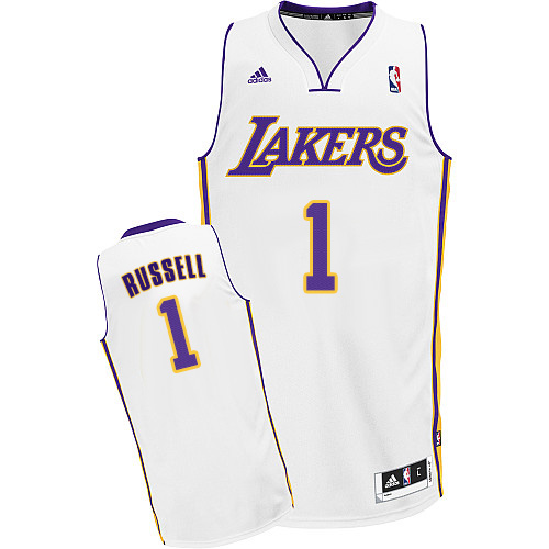 NBA Los Angeles Lakers 1 D Angelo Russell Jersey New Revolution 30 Swingman White Jersey