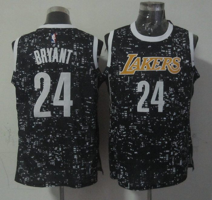 NBA Los Angeles Lakers 24 Kobe Bryant Black City Luminous Jersey