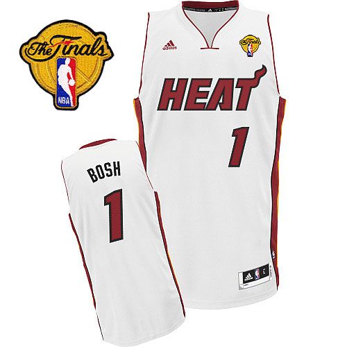 NBA Miami Heat 1 Chris Bosh New Revolution 30 Swingman Home White Jersey