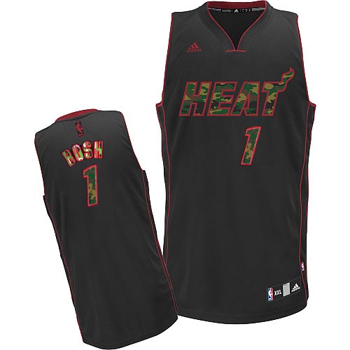 NBA Miami Heat 1 Chris Bosh Swingman Camo Black Jersey