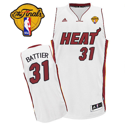 NBA Miami Heat 31 Shane Battier New Revolution 30 Swingman Home White Jersey