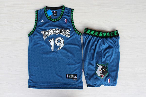  NBA Minnesota Timberwolves 19 Sam Cassell Throwback Soul Swingman Blue Jersey & Shorts Suit